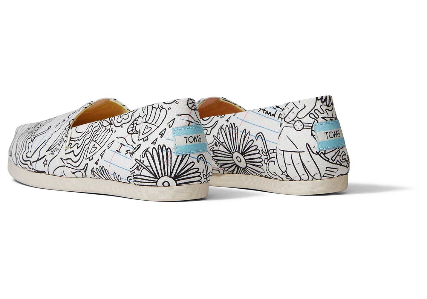 Toms Espadryle Damskie Białe/Czarne - Alpargata Coloring Book - 41SQPTUFZ